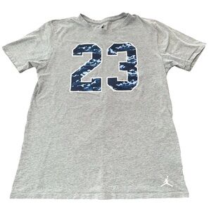 Air Jordan Men's Medium Crew Neck Jumpman 23 T-Shirt Short Sleeve Grey Blue Camo